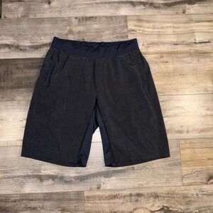 Lululemon T.H.E. Short 11" Linerless Mens L Black Pattern Training Gym